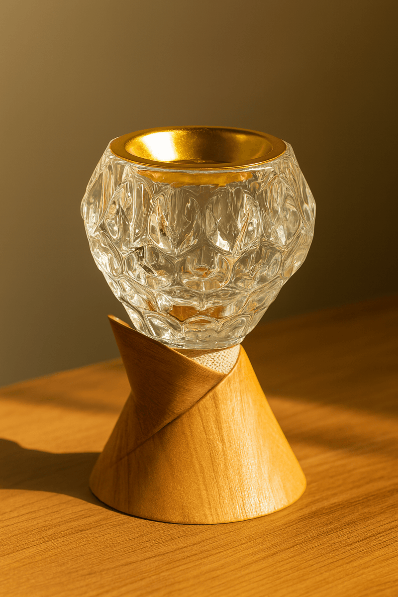 Elegant Wooden & Crystal Bakhoor Holders